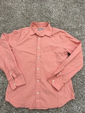 EVERLANE Women’s Organic Cotton Oxford Button-Up Shirt Size Medium salmon